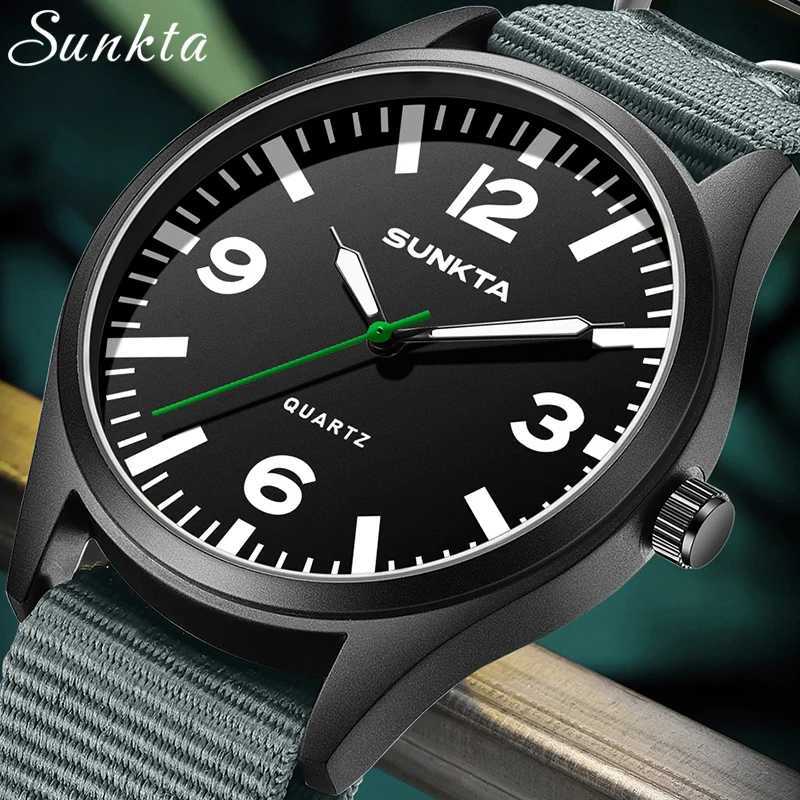 LIGE Sunkta New Luxury Watch Men Army Military Nylon Strap Waterproof Watches For Men Outdoor Sports Men's Quartz WristwatchT260916
