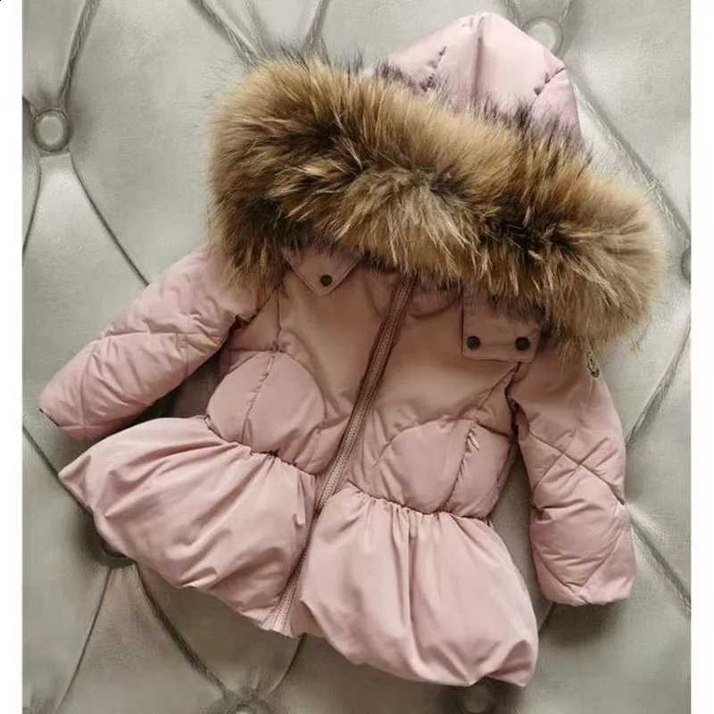 Winter Children's Hooded Down Jacket Mid-length Waisted White Duck Down Zip Down Jacket Down pants Winter -30 Degree Celsius J260917