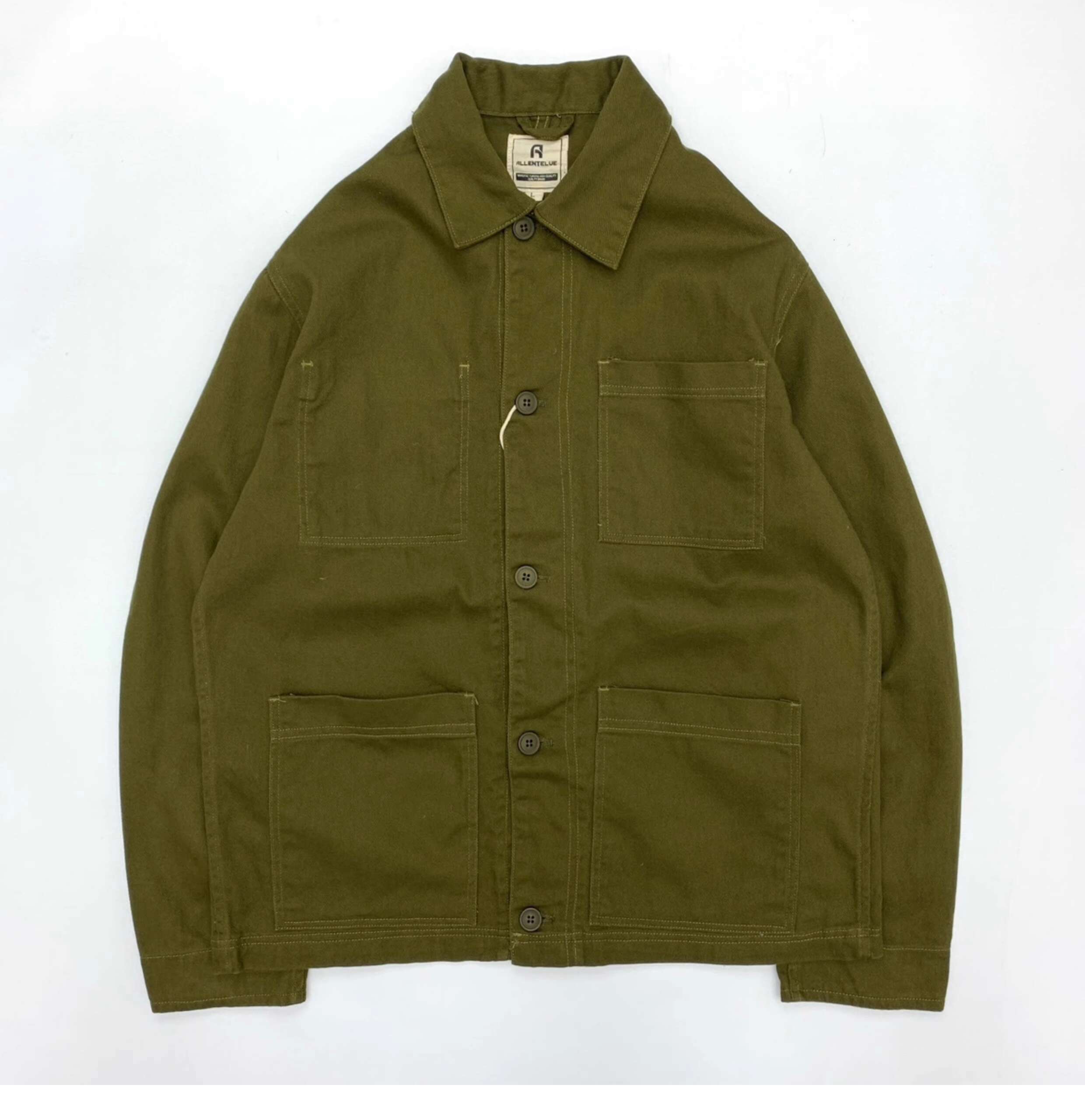 Men's 100% Cotton Work Jacket With Multi-Pocket Autumn Winter Turn-Down Collar American Style Cargo Thin Loose Jackets And Coats 26Y0917