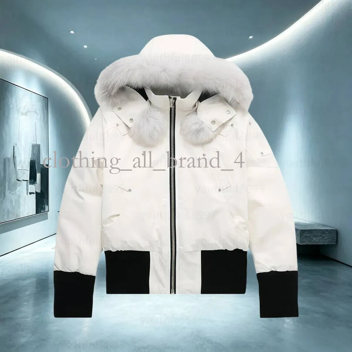 Mooselys Designer Jackets Mens Winter Outdoor Windbreakers Puffer Short Knuckle Down Jacket Removable Fur Collar Unisex Loose Fit Thick Warm Coat