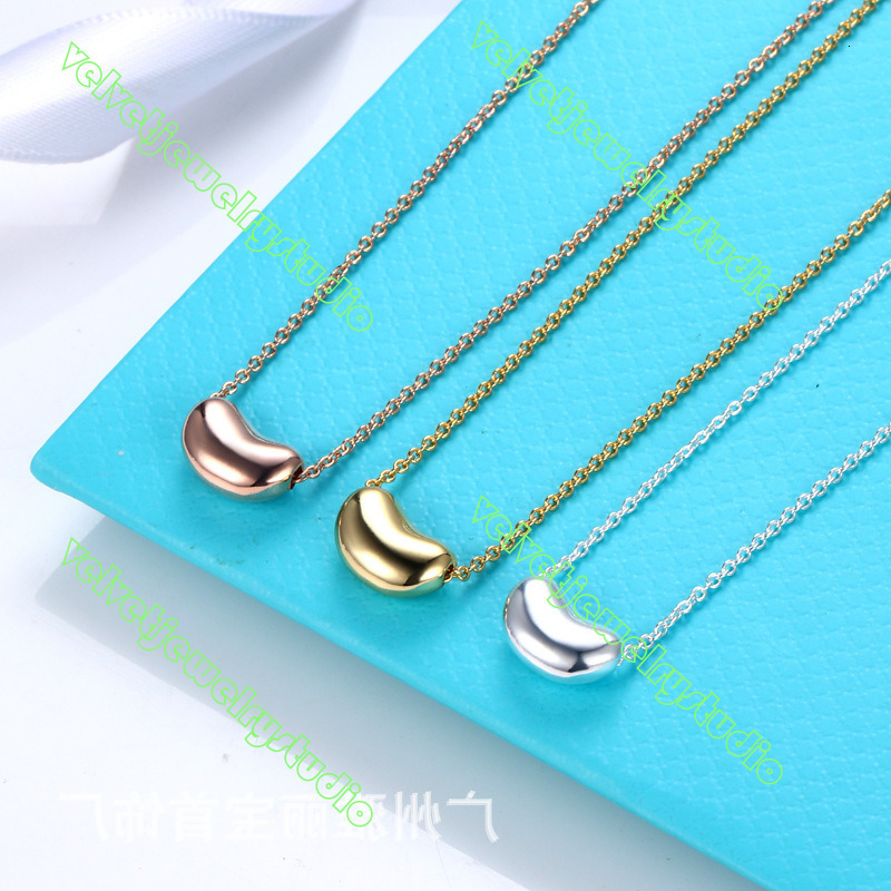 Designer Womens Mens Jewelry Necklace T-Brand Stamped Bead Necklace For Women Stylish Luxurious Pea-Shaped Clavicle Necklace Perfect Valentine'