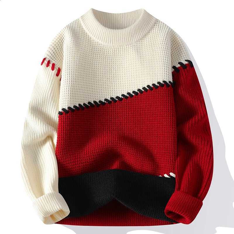 pattern stripe Men's Sweaters Fashion Autumn/Winter Loose Knittwear Men sweater youth Thick Warm wool pulloversW260915