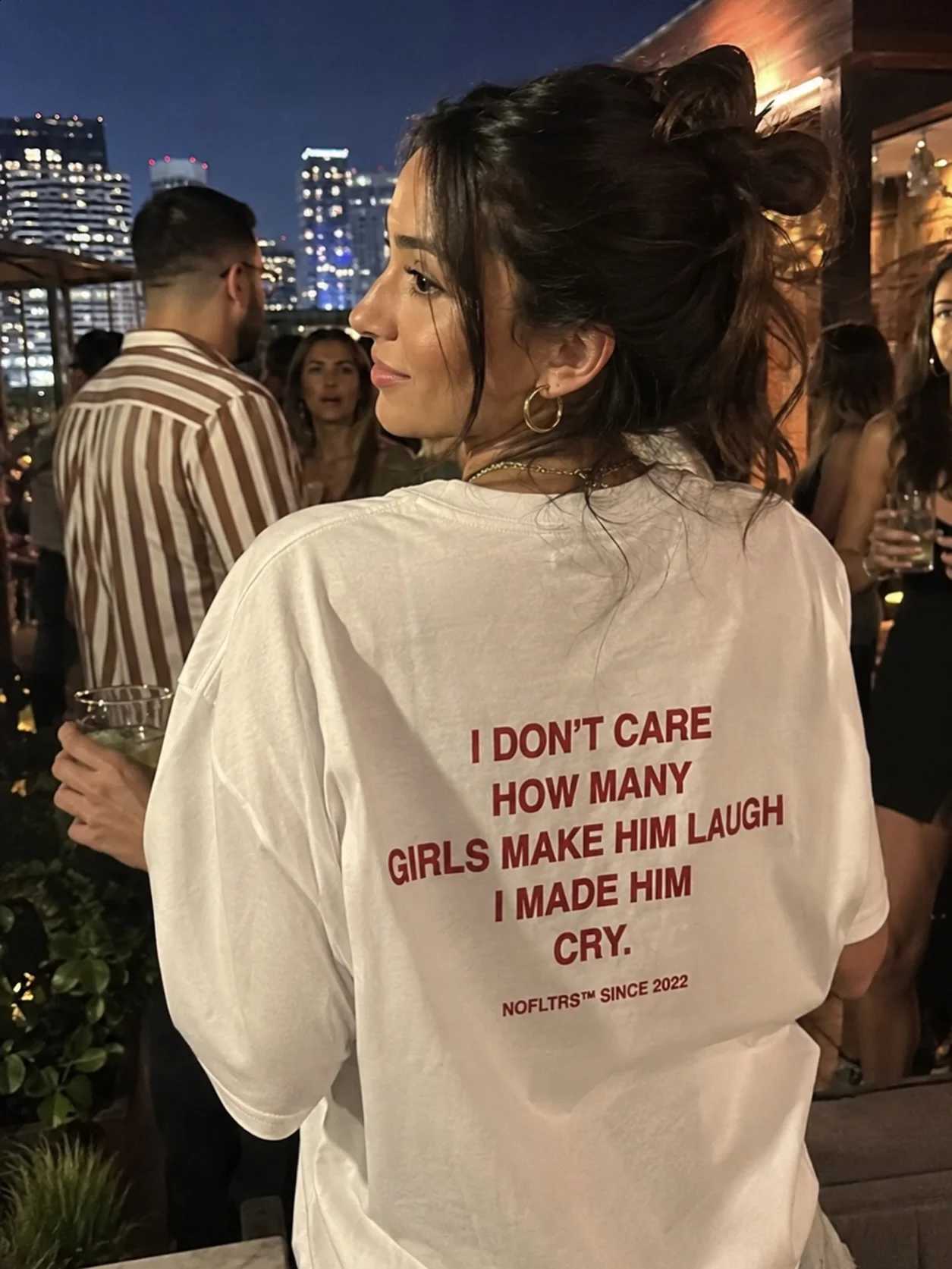 Fashion Women Back Letter Slogan Print TShirt Oversized Loose Fit Short Sleeve Crew Neck Casual Streetwear Ladies White Tees X260916