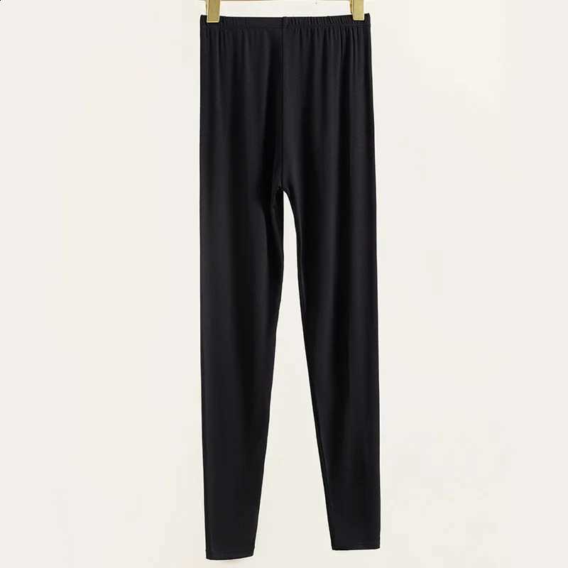 Women Autumn Thermal Bottoms Half High Waist Slim Fit Warm Garments Plus Size Soft Cozy Pants Daily Winter Under Trousers H260916