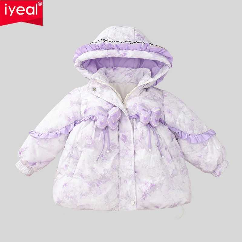 Clothes IYEAL Girls Clothing Kids Warm Thick Hooded Print Outerwear Coats Fashion Children Autumn Winter Cotton Padded Jacket J260917