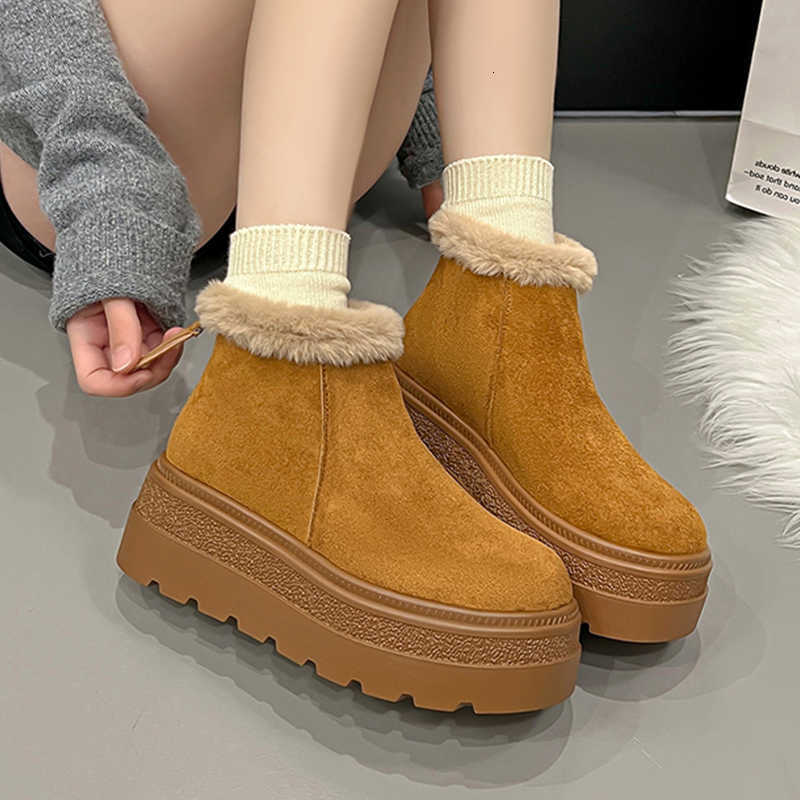 Boots Flats Platform Women's Ankle Fur Warm Sport Shoes Short Plush Cozy Winter Boots 2025 New fashion Dress Mujer Snow Botas D260917