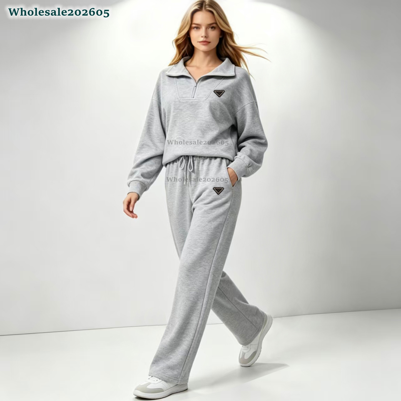 New Designer Women Clothes Luxury Brand Women's Set Hot Selling Women Outdoor Fashion Classic Long Sleeve Coats + Sports Pants Two Piece Set Wo