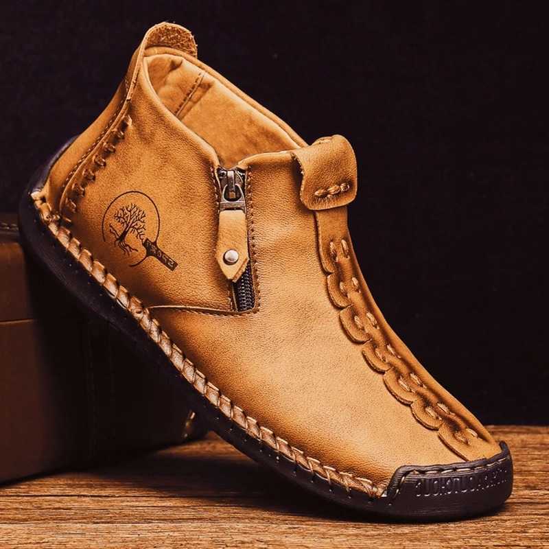 2026 New Style Comfortable Loafers fa1 Ethnic Style Casual Shoes Men's Slip-on Spring Breathable Boots Plus Size Ankle Boots D260917