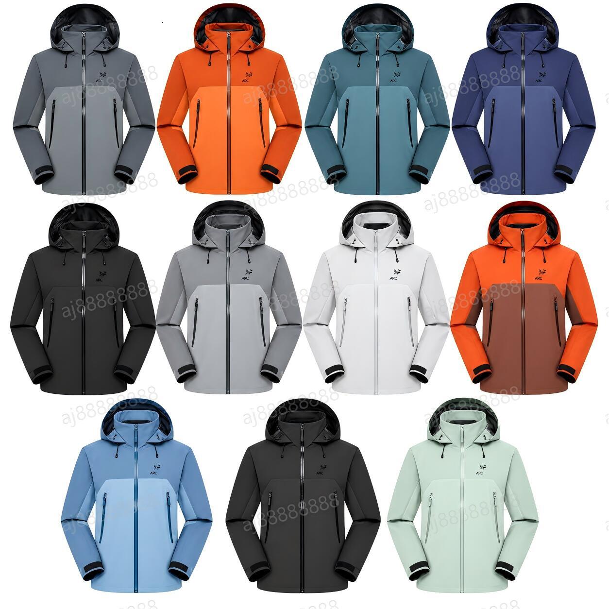 ArcteryxillyMen Women Waterproof Hardshell Jacket Windproof Breathable Hooded Outdoor Shell Jacket for Hiking Trekking Camping Climbing