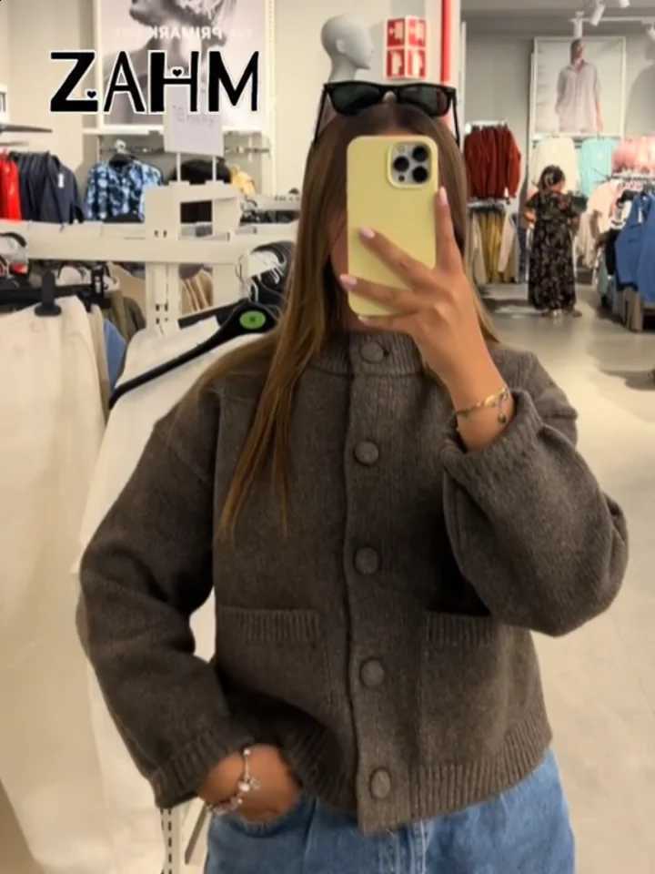 Elegant Knit Solid Women Cardigan O Neck Full Sleeve Single Breasted All-match Pocket Lady Jacket 2026 Spring Female Knitwear X260916
