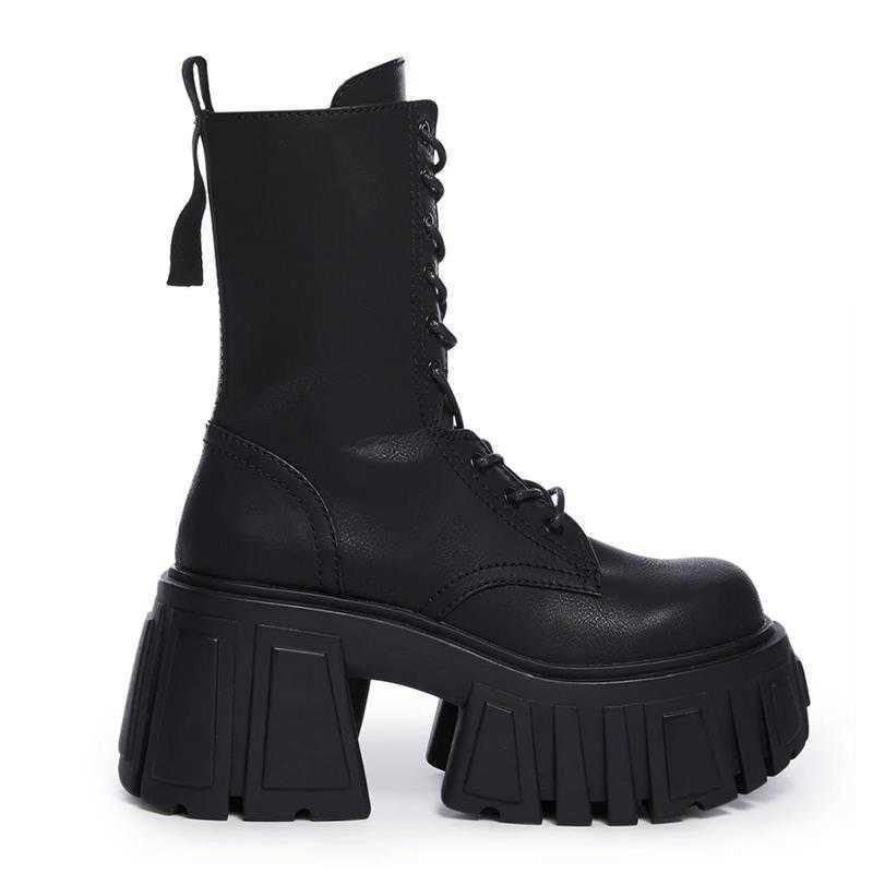 New Women Super High 2025 10cm Shoes Woman Thick-Soled British Style Punk fashion Platform Thigh High Boots Chunky Heel Pumps D260917