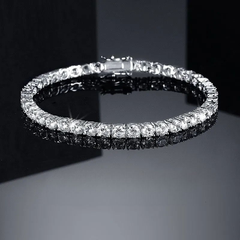 designer design Jewelry vvs moissanite bracelet hip hop 3mm 7 8 inch iced out diamond sterling sier 4mm 5mm woman tennis chain valentines day gift a