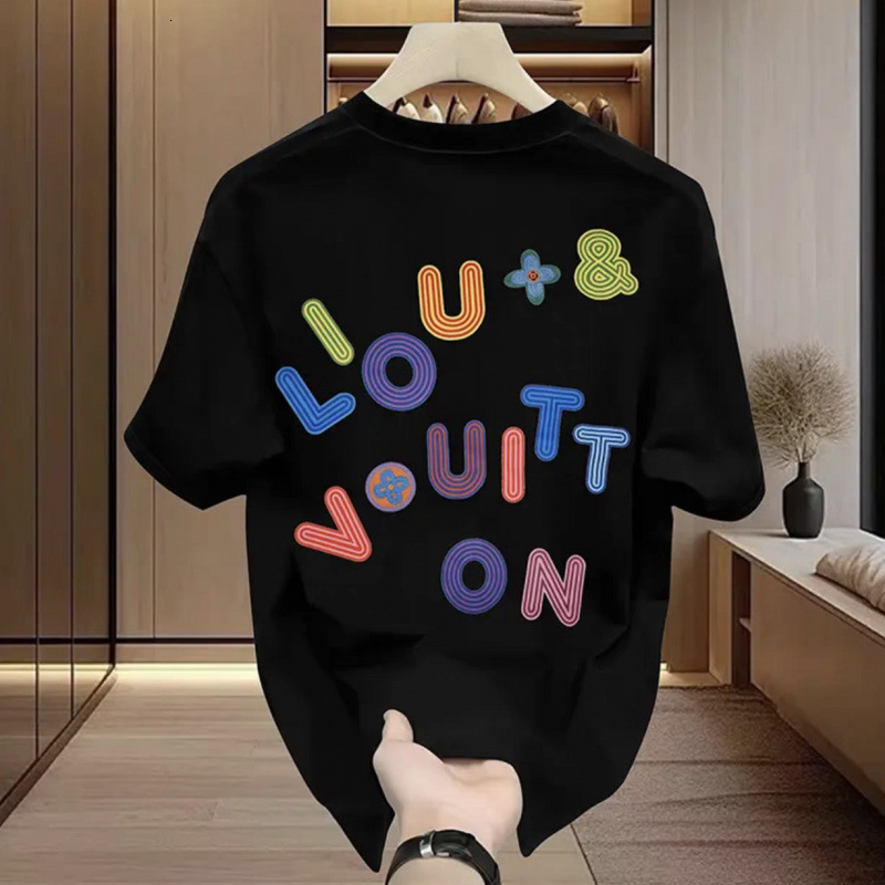 Designer 220g Pure Cotton 2026 New Short Sleeve T-Shirt for Men Ins Trendy Brand Summer Fashion Base Shirt Plus Size