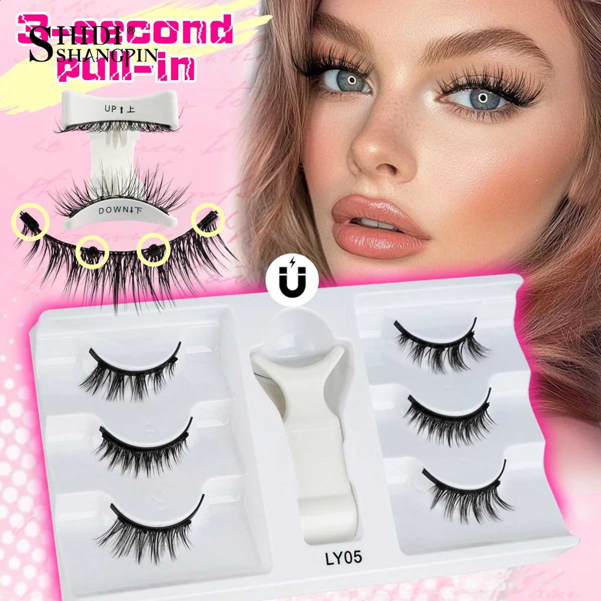 3D Magnetic Lashes NO Needed Glue Magnetic False Mink Eyelashes Soft Natural Fluffy Winged Reusable Waterproof Makeup Tools 260917