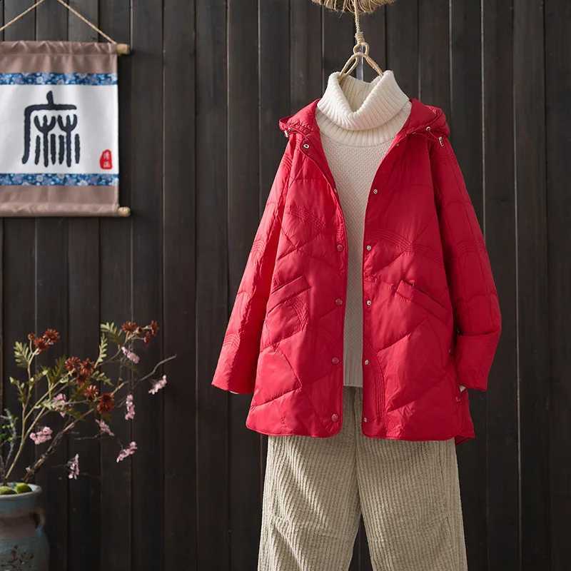 Plus Size 3xl Women Winter Coat 2023 New Arrivals 90% White Duck Down Fashion Hooded Ultra Lightweight Keep Warm Down Jackets H260917