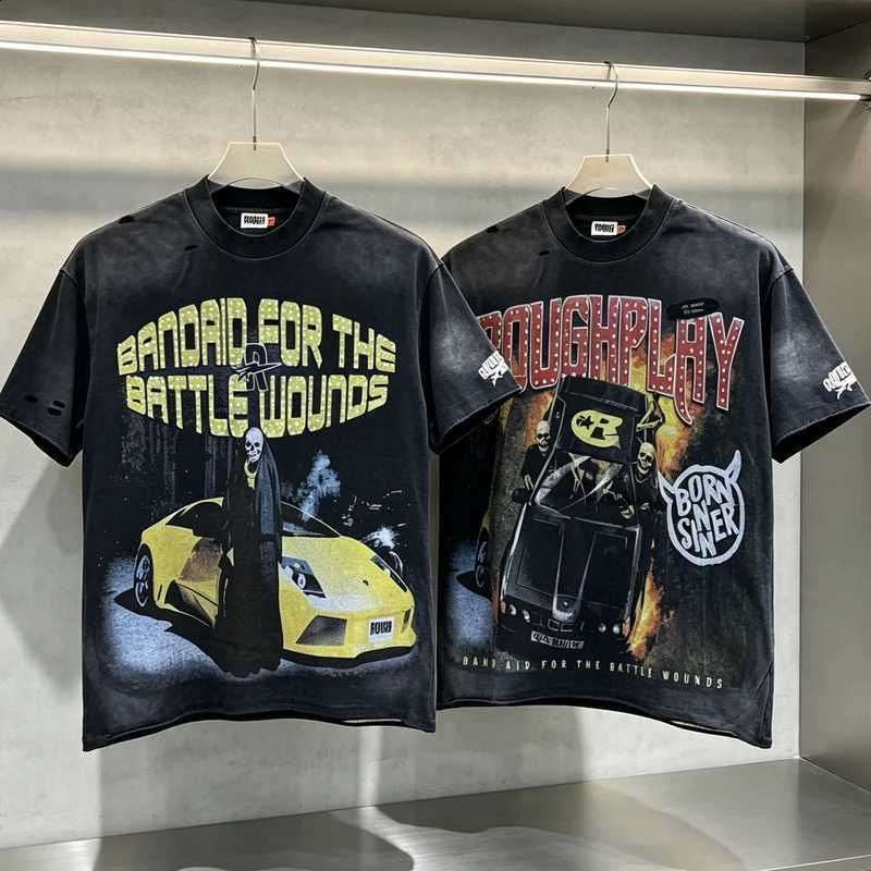 New Arrivals Rough Play T-Shirt Retro Casual Fashion Men's Women's Short Sleeve Tees Stock X260916