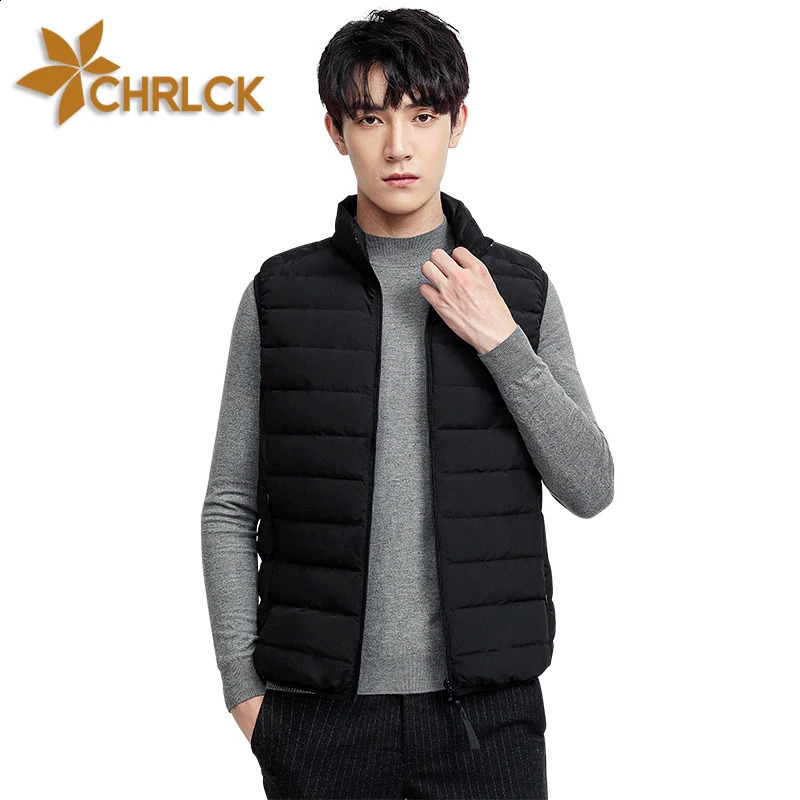 CHRLCK Men's Hiking 90% Down Seamless Vest Waterproof Ultra Light Thermal Jacket Men Hutting Camping Skiing Duck Down Vest 260916