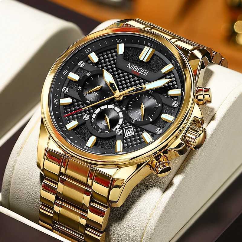 NIBOSI Top Brand Luxury Men's Watch Luminous Stainless Steel Waterproof Quartz Watch Business Watches For Men Relgios MasculinoT260916