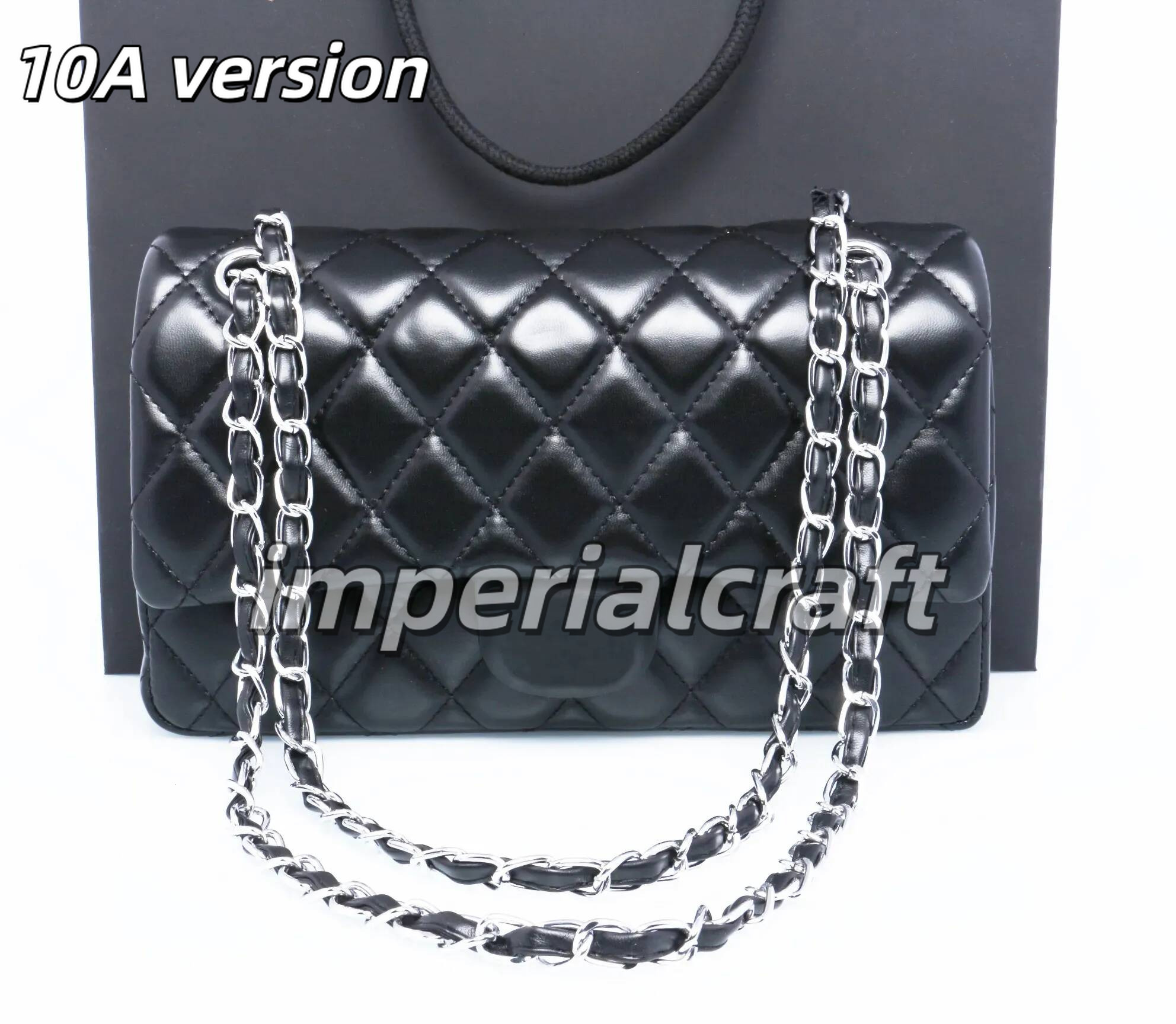2026 10A Designer Shoulder bag Classic Plaid Lattice Flap Totes Ladies Handbag Series Chain Square Purses Genuine Women chaiinal Bags Purse Double L