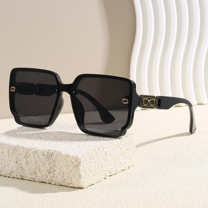 High-End Designer Sunglasses 2026 New Oversized Square Frame Sunglasses For Women, Rimless Driving Sunglasses, European And American Style, Trendy E