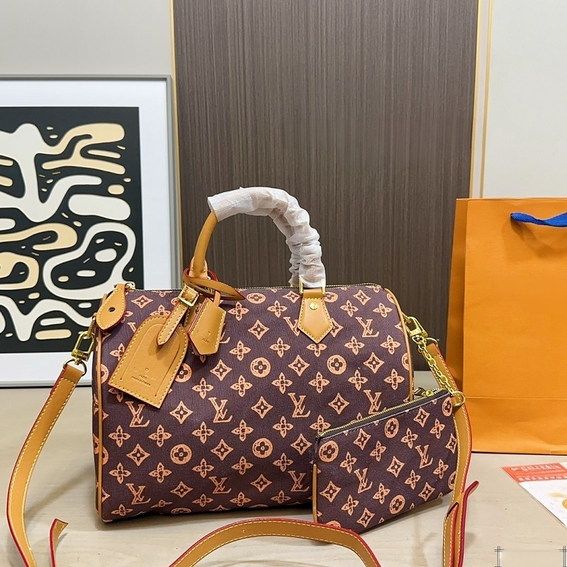10A Designers Women pillow Shoulder Bags Messenger Travel bag Classic Style Fashion Flowers Lady Totes Luxury handbags Nano Speedyss 25 30cm Shoulde