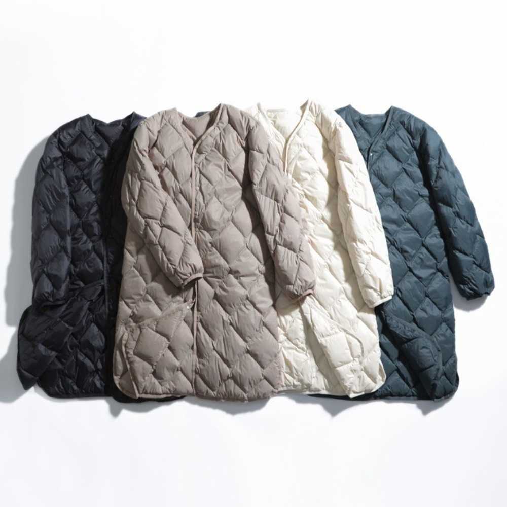 Thin 2024 New Warm O-neck Parkas Fashion Outerwear Winter Women Long Ultra Light Puffer Jacket 90% White Duck Down Coat Female H260917