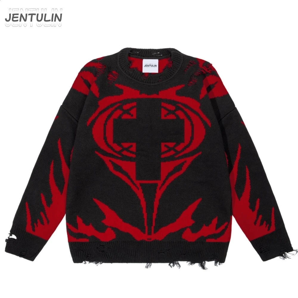 Hip Hop Order Graphic Sweater Men Winter Knit Pullover Long Sleeve Tops Fashion Harajuku Jumper Coat Y2k Streetwear Clothing 260917