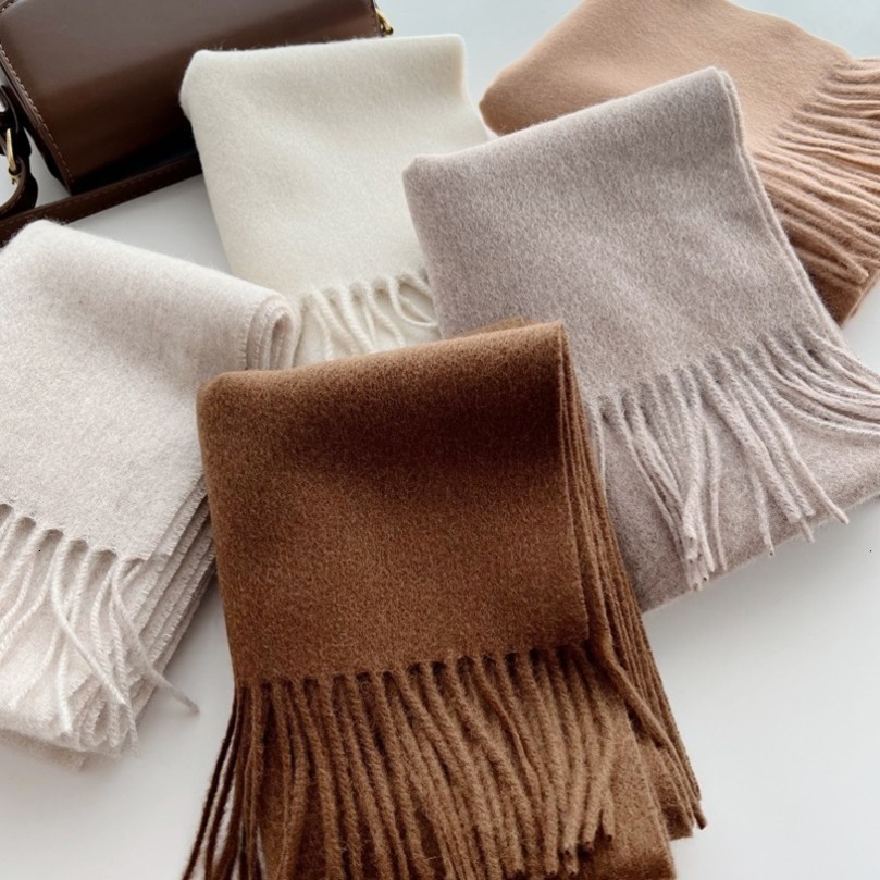 High Quality 100% Wool Wraps Female Male Solid Classic Muffler Women Man Scarves Autumn Winter Soft Warm Casual Couple Scarf 260915