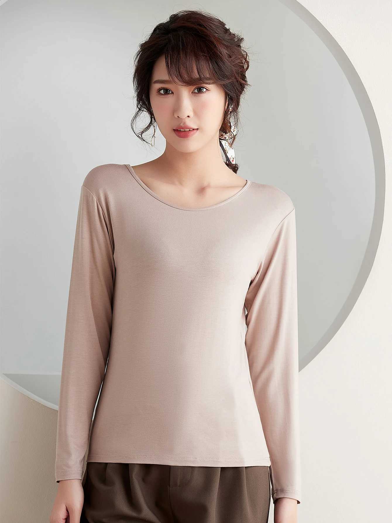 Round Neck Long-Sleeved T-Shirt for Women New Autumn Style Women's Clothing Solid Color Versatile Top Slim Fit Bottoming Shirt for Women H26091