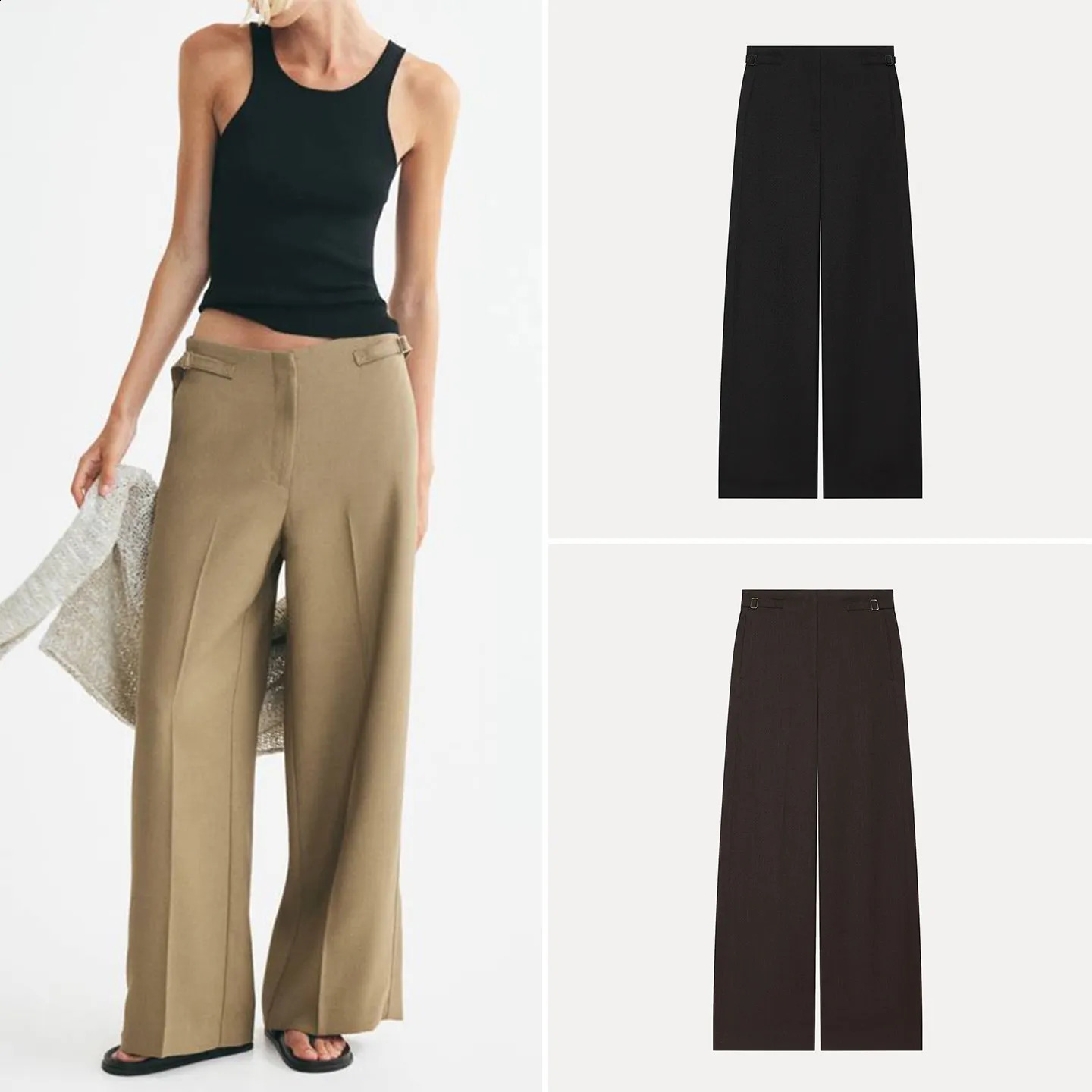 ZADATA Womens Wide Leg Pants Loose Fit Slimming Autumn 2026 Style Versatile Personality Casual Trousers for Ladies 260917
