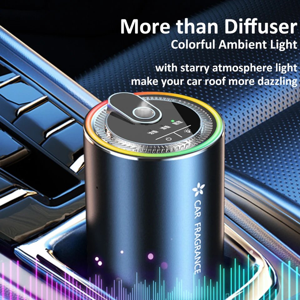 Ocean Scented Car Diffuser with LED Starry Light 50ml Air Freshener
