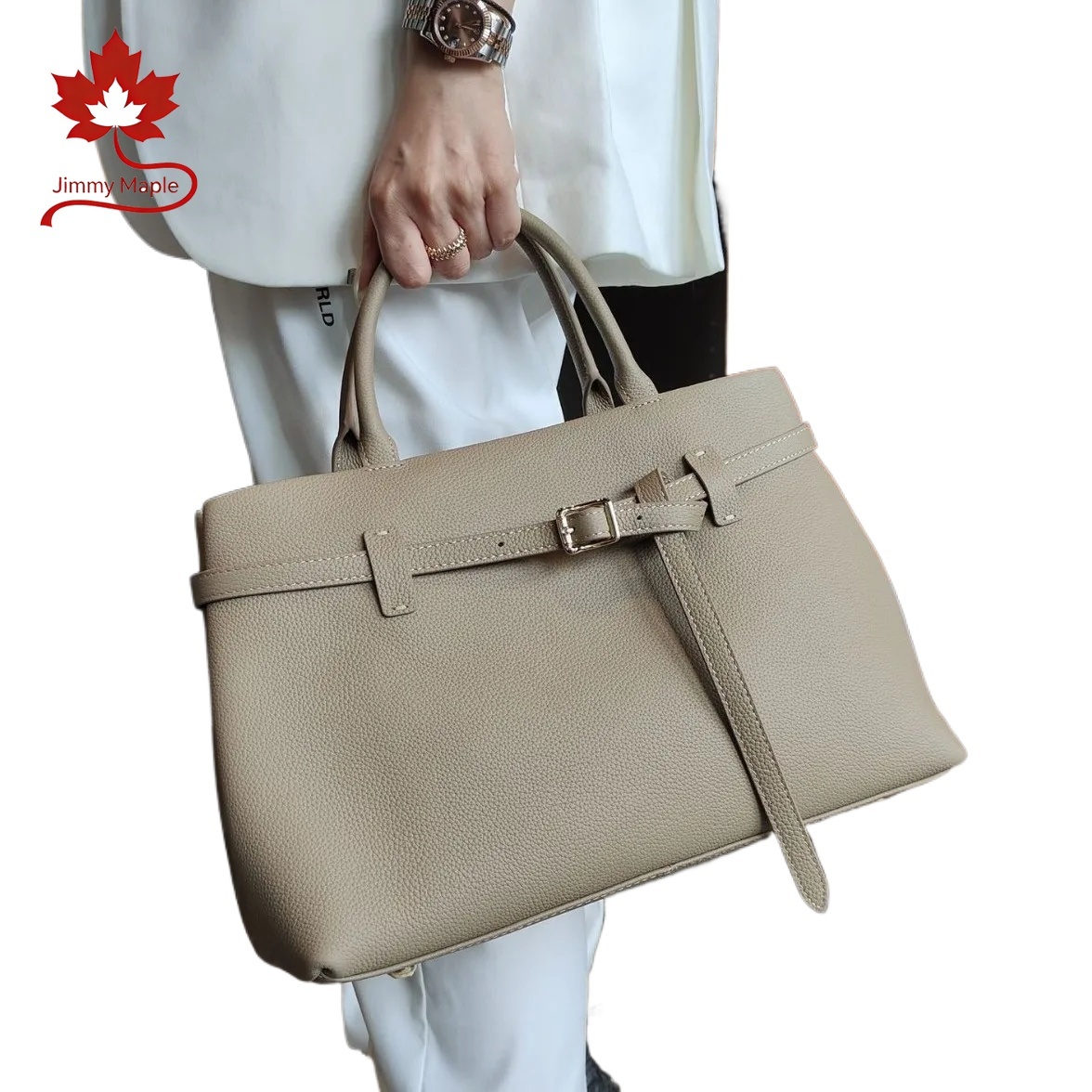 New Elegant Large Grey Blue Commuter Tote First Layer Cow Leather Women Handbag Leisure High Class Cowskin Shoulder Bag Suotong260917
