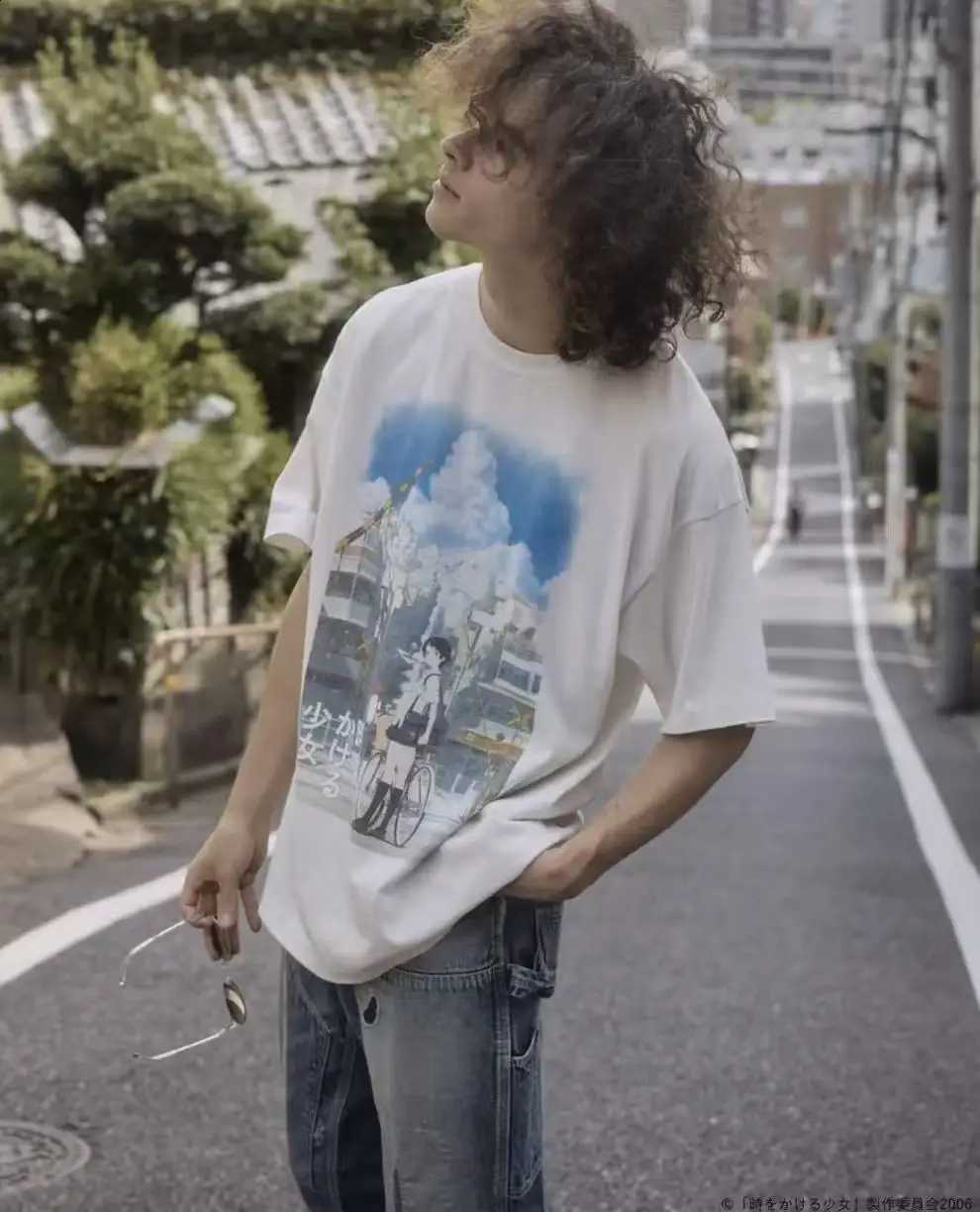 VINTAGE 26FW SAINT Mx6x GEEKS Classic Street Scene Illustration Design Fashion Short Sleeve T-Shirt in American Anime Style Tee X260916