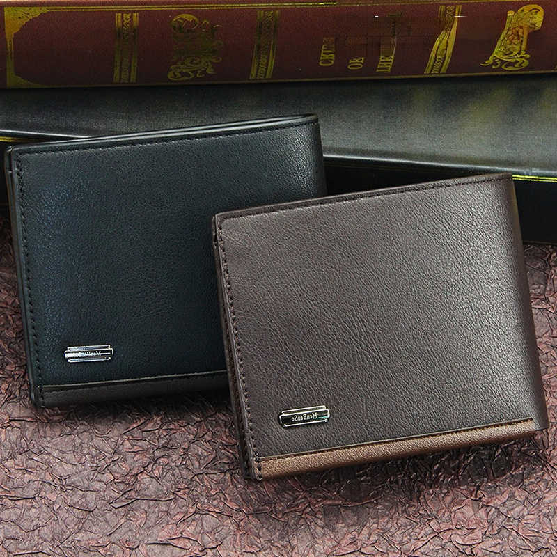 Wallets Leather Men Premium Product Real Cowhide Wallets for Man Short Black Walet Portefeuille Homme Design Purses Coin BagT260917