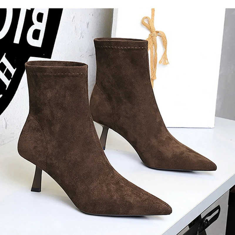 BIGTREE Autumn Winter Street Style Women Ankle Boots Sexy Stiletto Heels Dance Comfortable Female Shoes Zapatos De Mujer D260917