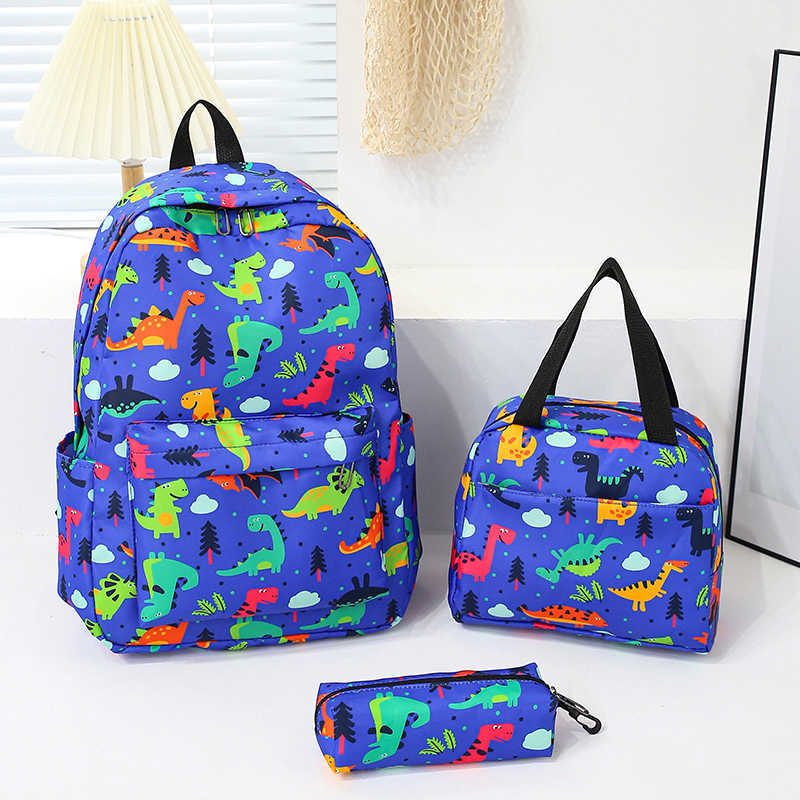 Pattern Preppy Cartoon Backpack Set Lightweight Large Capacity Multifunctional Three Piece Student Backpack Set OutdoorT260917