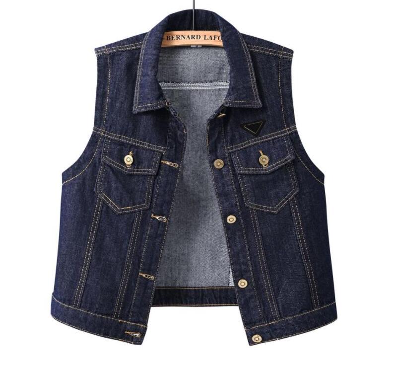 Designer women's denim vest top Luxury sleeveless vest casual Outerwear retro slim fit camisole Jeans jacket women Coats plus size S 5XL