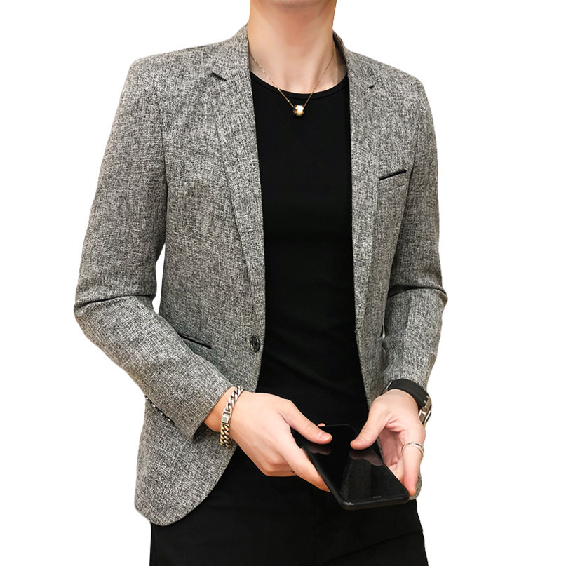 Solid Color Mens Fashion Casual Outdoor Gentleman Business Wedding Trend Slimfit Formal Dress British Style Blazer 260916