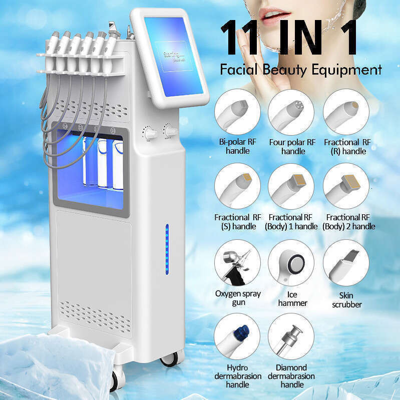 Ace High Efficiency Skin Beauty Face Diamond Microdermabrasion Water Jet Faceting Skin Smoothing Wrinkle Freckle Remover 11 In 1 RF Skin Tightening