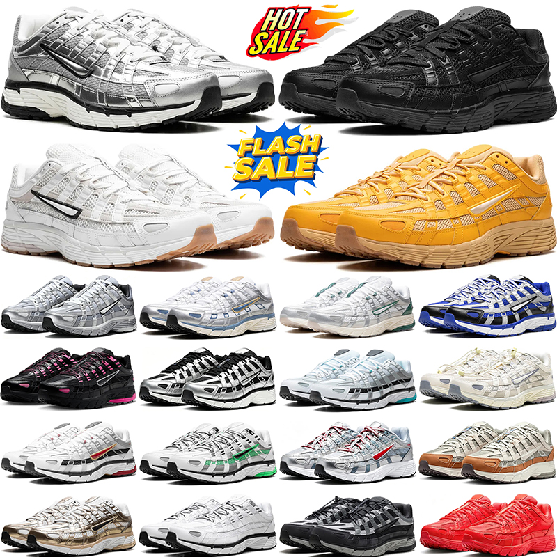 designer running shoes p6000 mens sneakers woman p-6000 trainers New Style of Metallic Silver White Sail Triple Black Silver jogging walking shoe wi