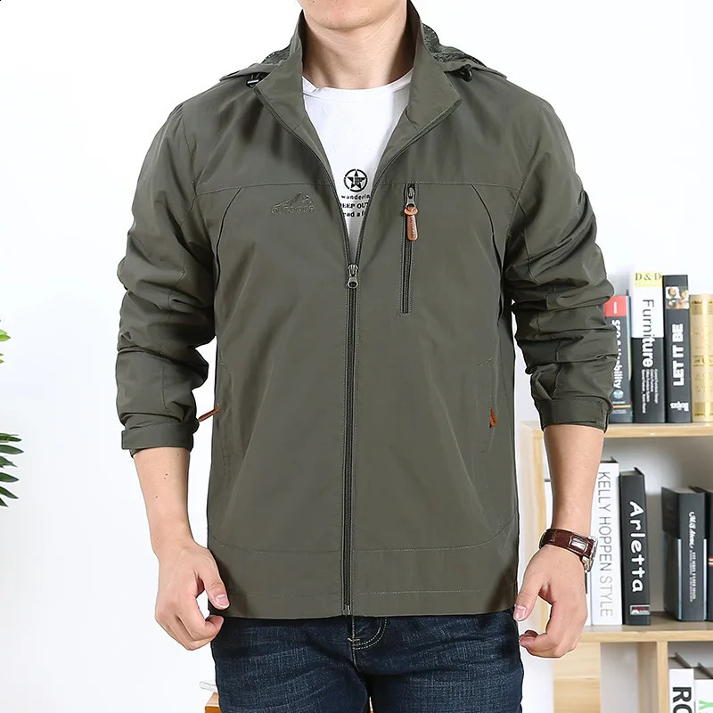 Spring and Autumn Plussize Quickdrying Outdoor Sports Jacket for Men Suitable Camping Hiking Fishing 260916