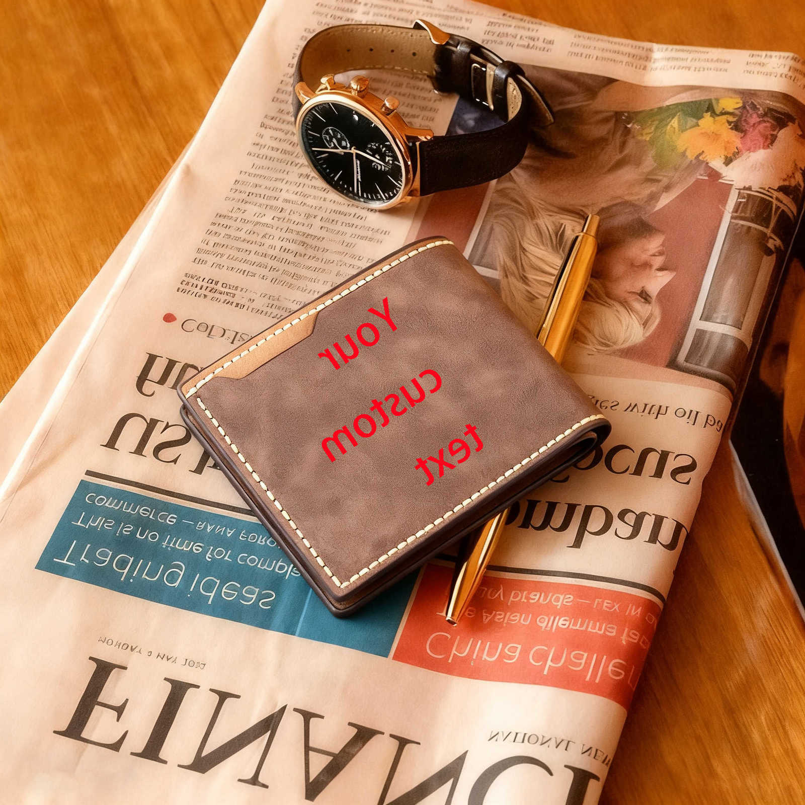 men's Customized Personalized Wallet Creative ultra-thin Square Holder Simple and Stylish multi-card Wallet Men's GiftT260917