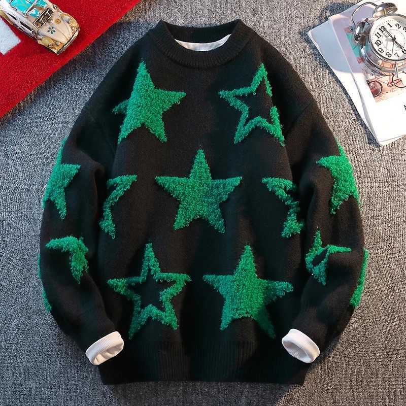 Colored Star High-quality Brand Multi Knitted Sweater 2025 Fashion Street Trend Autumn Winter Daily Casual Warm PulloverW260915