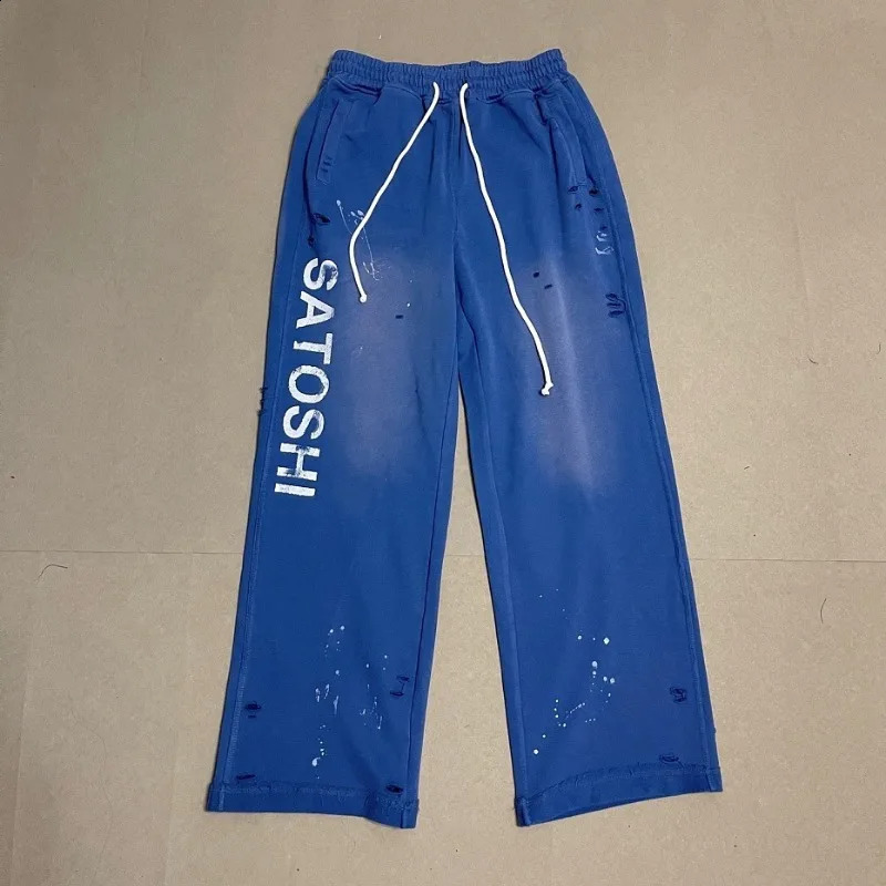 SATOSHI Sets Wash Zipper Oversize NAKAMOTO Hooded Pants Black Red Blue Men Autumn Trousers Hoodies 27SS Hoodie 260917