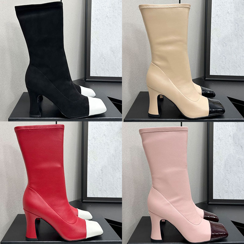 26SS New Short Boots Luxury Designer Contrasting Women Boots Exquisite Cowhide Upper Comfortable Sheepskin Lining Decorated Leg Shape Fashion Boots