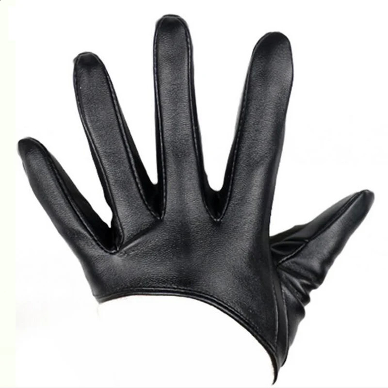 HOOLDW Sexy Leather Gloves For Women Half Palm PU Leather Gloves n Dancing Party Show Costume Gloves Black Mittens260915