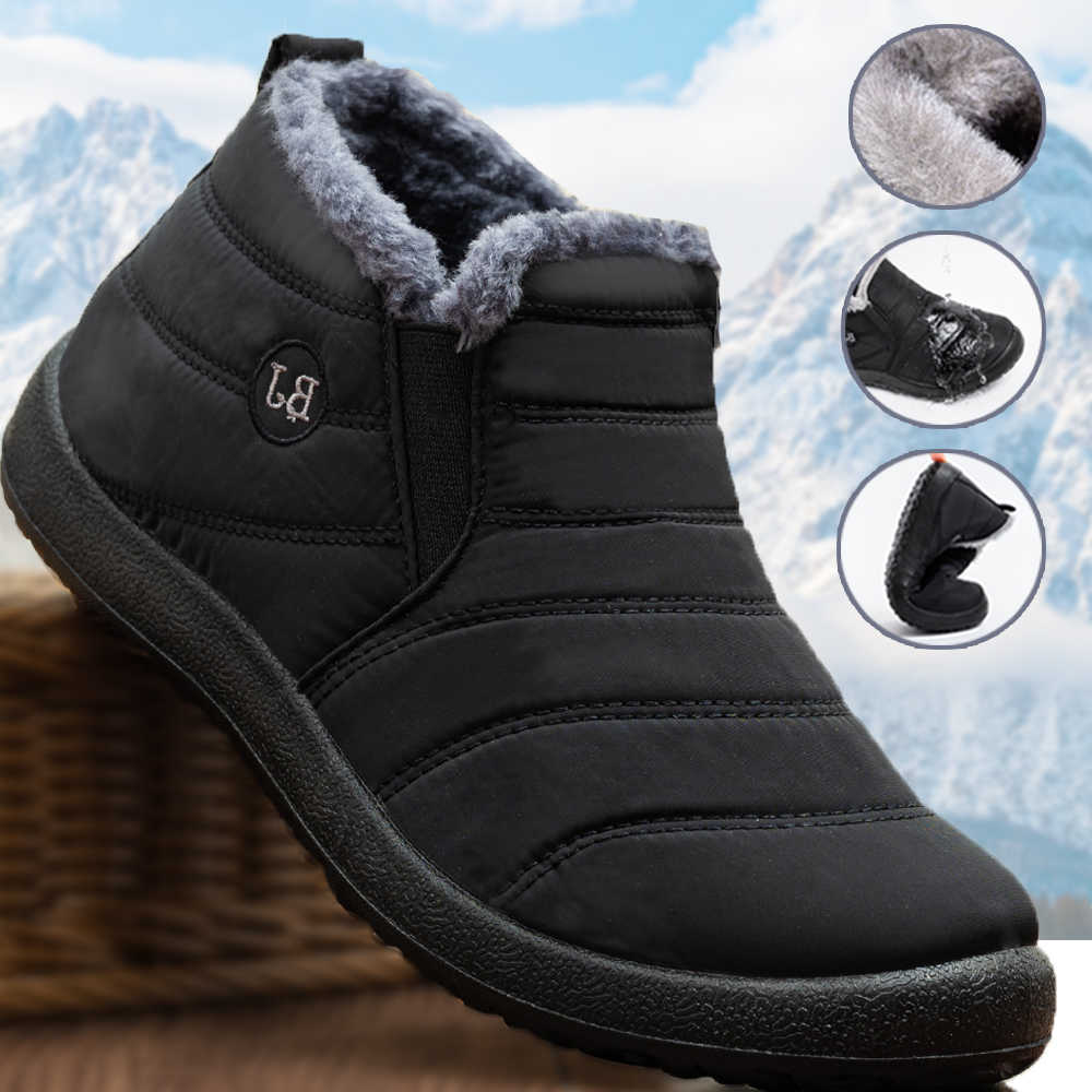 Boots Men Winter Boots Waterproof Lightweight Snow Boots Warm Fur Men Shoes Plus Size 47 Unisex Ankle Boots SlipCasual Shoes D260917