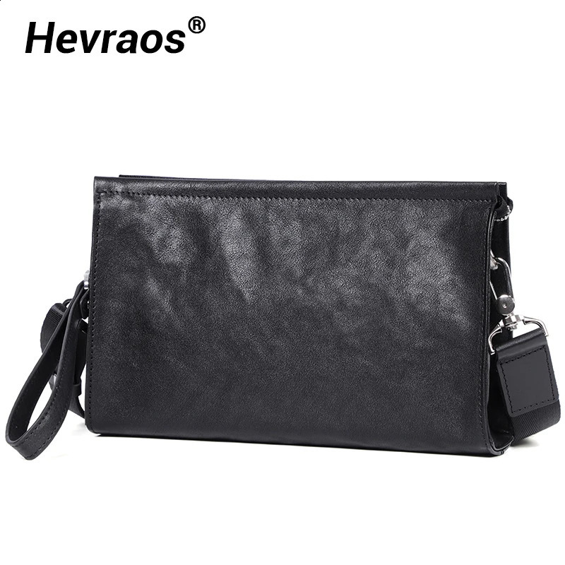 High Quality Natural Skin Leather Men Bag Cluth Crossbody Bags Cell Phone Pocket Flap Men's Shoulder Messenger 260917