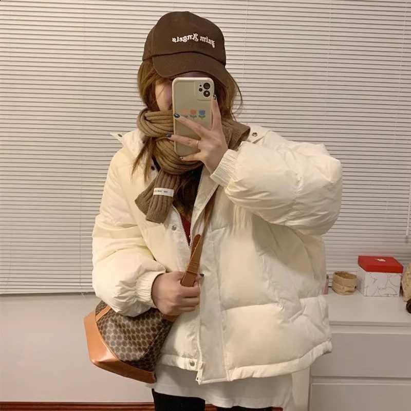 2024 New Winter Stand Collar Down Cotton Coats Female Loose Warm Jackets Women Solid Color Casual Puffer Bread Overcoats W975 H260917