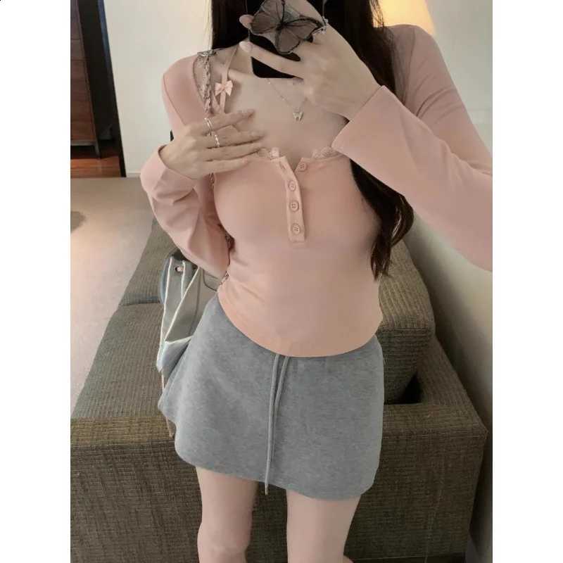 Sexy Fleece Lined Thermal T-Shirt Women's U-Neck Long Sleeve Inner Wear with Chest Pad Fixed Cup Autumn Winter New Arrival H2609161